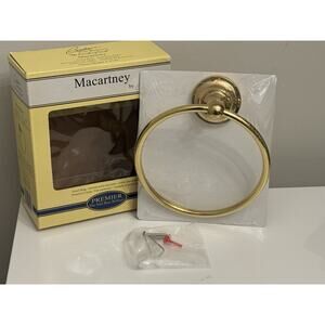 New Macartney by Gatco Premier Fine Solid Brass Bathroom Towel Ring Holder Round